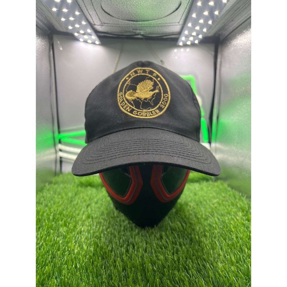 NWTF Golden Gobbler 2000 Hat Mens Black Snapback Hunting‎ Baseball Cap Vintage